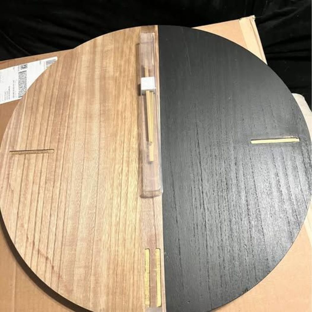 Large Dual Tone Wooden Clock NEW IN BOX - 24”